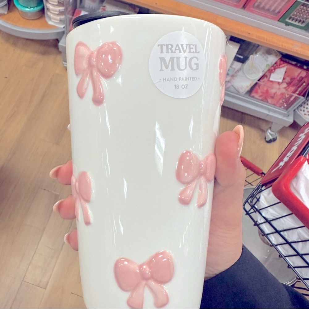 Super cute Bow travel mug